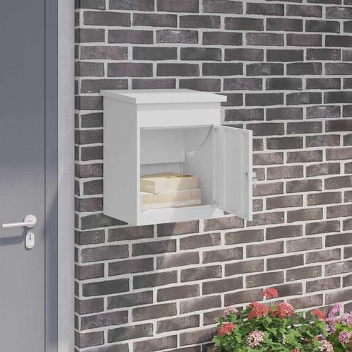 vidaXL Pakket inwerp box Wit 44 x 35 x 59 cm Staal, Tuin en Terras, Brievenbussen, Nieuw, Verzenden