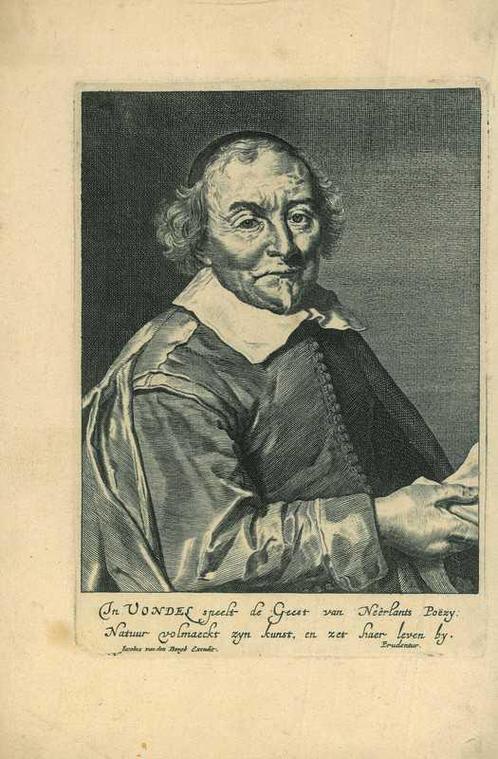 Portrait of Joost van den Vondel, Antiek en Kunst, Kunst | Etsen en Gravures