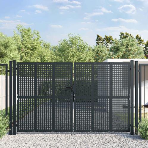 vidaXL Poort 300x175 cm staal antracietkleurig, Tuin en Terras, Tuinpoorten, Nieuw, Verzenden