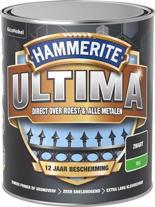 Hammerite ultima metaallak 3 in 1 mat, 750 ml, zwart, Doe-het-zelf en Verbouw, Verf, Beits en Lak, Nieuw, Verzenden