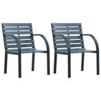 Tuinstoel Set Grijs - Gepoedercoat Staal - Retourdeal, Tuin en Terras, Tuinstoelen, Ophalen of Verzenden, Nieuw, Hout
