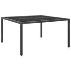 vidaXL Tuintafel 130x130x72 cm staal en glas, Tuin en Terras, Verzenden, Nieuw, Metaal