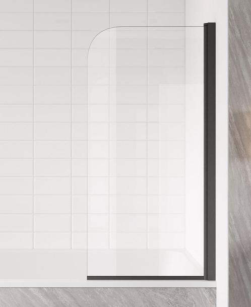 Badwand Torino 80 x 140 cm Zwart Badscherm Draaibaar 5 mm, Doe-het-zelf en Verbouw, Sanitair, Bad, Nieuw, Verzenden