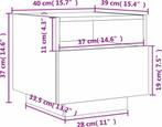 vidaXL Nachtkastjess met lED-verlichting 2st - 40x39x37 - cm, Huis en Inrichting, Ophalen of Verzenden, Zo goed als nieuw