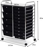 Costway rolwagen, metalen frame, rolcontainer, rolwagen met, Verzenden, Zo goed als nieuw