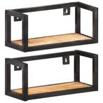 vidaXL Wandschappen 2 st 40 cm ruw mangohout, Huis en Inrichting, Woonaccessoires | Wandplanken en Boekenplanken, Verzenden, Nieuw