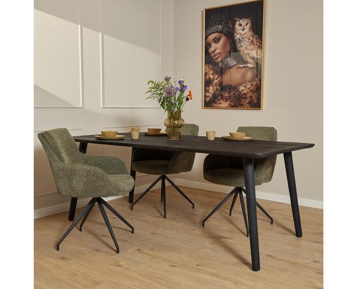 Eettafel Omaha Black | 240 cm, Huis en Inrichting, Tafels | Eettafels, Nieuw, Ophalen of Verzenden