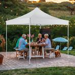 Opvouwbaar tuinpaviljoen 3x3m met 4 zijdelen - wit, Tuin en Terras, Partytenten, Verzenden, Nieuw