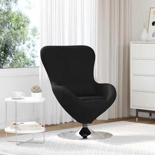 vidaXL Eivormige stoel Zwart Stof, Huis en Inrichting, Fauteuils, Nieuw, Verzenden