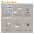 Tiger Boston Comfort &amp; Safety Wandbeugel 30 cm - RVS, Huis en Inrichting, Badkamer | Badtextiel en Accessoires, Ophalen of Verzenden