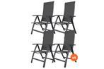 Set van 4 - Corsica verstelbare tuinstoel - Antraciet, Verzenden, Nieuw, Overige materialen