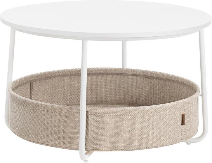VASAGLE ronde Salontafel met opbergbak – diameter 75 cm -, Huis en Inrichting, Tafels | Salontafels, Verzenden