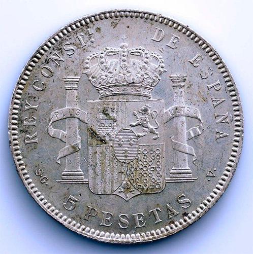 Spanje. Alfonso XIII. 5 Pesetas 1899*18-99 SGV. Madrid, Postzegels en Munten, Munten | Europa | Niet-Euromunten