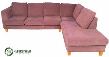 Refurbished 5-zits hoekbank aubergine met 6 mnd garantie! beschikbaar voor biedingen