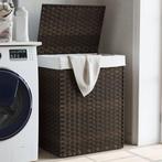 vidaXL Wasmand met deksel 46x33x60 cm poly rattan, Verzenden, Nieuw