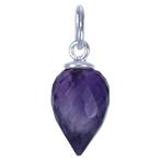 Zilveren Amethyst edelsteen facet geslepen kettinghanger, Verzenden, Nieuw
