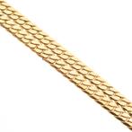 Gouden gourmetschakel collier | 43 cm (korte ketting), Sieraden, Tassen en Uiterlijk, Ophalen of Verzenden, Gebruikt, Overige kleuren