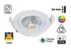 LED Spot Warm Wit | Dimbaar | 5 Watt | 24mm inbouw, Led, Metaal of Aluminium, Nieuw, Ophalen of Verzenden