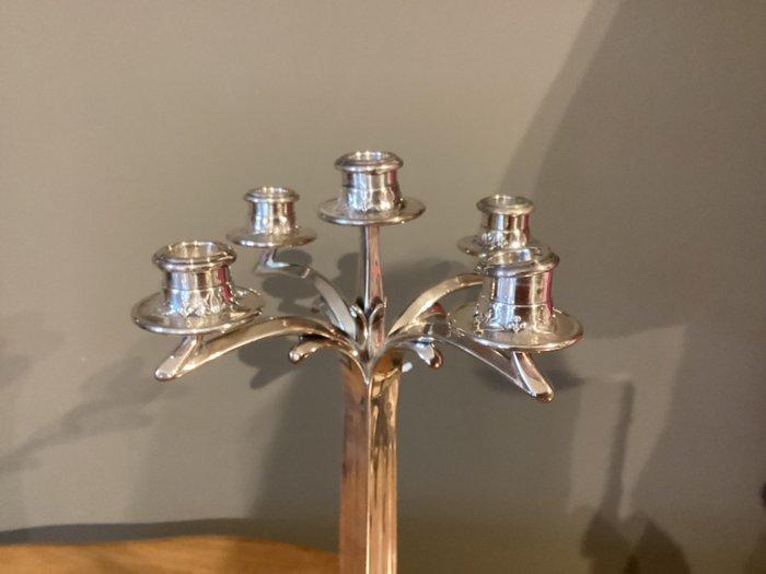 Kandelaar - Verzilverd - Art Nouveau - H. 40 cm, Antiek en Kunst, Kunst | Designobjecten