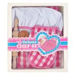 Kruzzel Kinderkookset - 7 Delige Chef Outfit - Roze-Wit G..., Ophalen of Verzenden, Nieuw