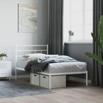 vidaXL Bedframe met hoofdbord metaal wit 90x190 cm, Huis en Inrichting, 90 cm, Eenpersoons, Verzenden, Wit