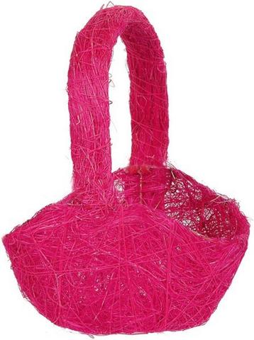 Sisal (strooi)mandje roze beschikbaar voor biedingen