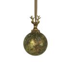 decoratie bal hert antiek groen 10cm, Nieuw, Verzenden
