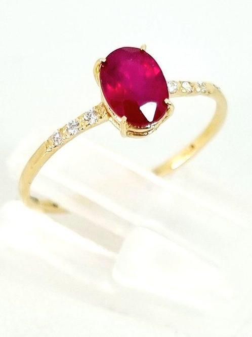 Zonder Minimumprijs - Ring - 18 karaat Geel goud Robijn -, Sieraden, Tassen en Uiterlijk, Ringen