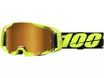 Motorbril 100% Procent Armatic Fluo zwarte lens goud spiegel, Verzenden, Nieuw met kaartje