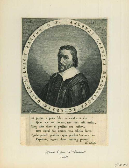 Portrait of Andreas Colvius, Antiek en Kunst, Kunst | Etsen en Gravures
