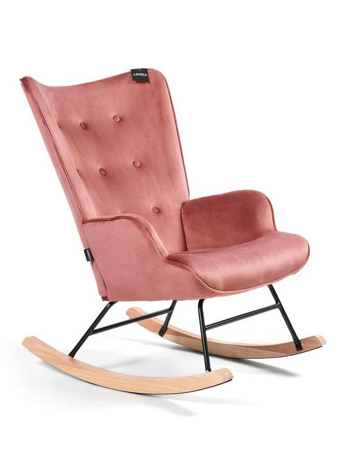 Aemely® Schommelstoel Steerne - Roze Velvet, Blank Hout, Kinderen en Baby's, Kinderkamer | Tafels en Stoelen, Stoel(en), Nieuw