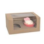 HoM Cupcake Doosje 2 Kraft (incl. tray met venster) 100st., Verzenden, Nieuw
