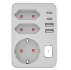 Technik stekker 3-voudig + 2x USB-C + 2x USB-A + schakelaar, Huis en Inrichting, Lampen | Overige, Ophalen of Verzenden, Nieuw