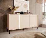 Dressoir Beige - 153x81x40 cm - Metalen poten, Huis en Inrichting, Kasten | Dressoirs, Verzenden, 150 tot 200 cm, Nieuw, Modern
