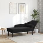 vidaXL Chaise longue met kussens fluweel zwart, Verzenden, Nieuw