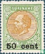 Suriname - Willem III, met opdruk - 1900, Postzegels en Munten, Postzegels | Suriname, Verzenden, Postfris