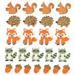 Foam Stickers - Bosdieren met Glitters - 24 Stuks - 2.5-4.2c, Ophalen of Verzenden, Nieuw