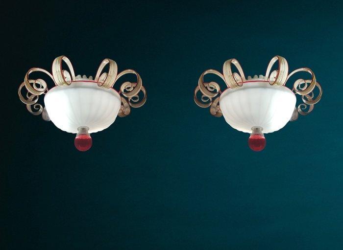 Kroonluchter (2) - Muranoglas, Opaline glas - Murano, Antiek en Kunst, Antiek | Lampen