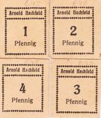 1, 2, 3 en 4 Pfennig o D Staedte en Gemeinden nach 1914 H..., Verzenden