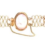 Gouden vintage armband met roze camee 14 krt, Ophalen of Verzenden, Nieuw