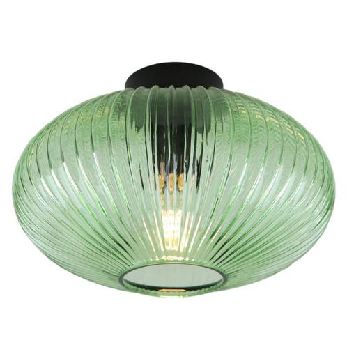 Retro plafonnière groen, Charlois, Huis en Inrichting, Lampen | Plafondlampen, Nieuw, Glas, Ophalen of Verzenden