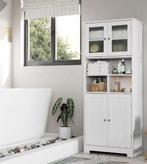 Hoge Badkamerkast 147,5 cm  Glazen & Houten Deuren, Huis en Inrichting, Verzenden, Nieuw