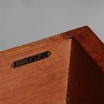Engelse strakke schrijftafel Maple &amp; Co ca 1910 met groen l, Ophalen of Verzenden