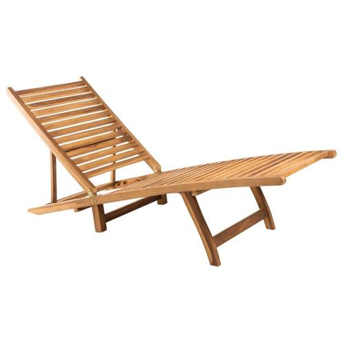 vidaXL Ligbed massief teakhout, Tuin en Terras, Ligbedden, Nieuw, Verzenden