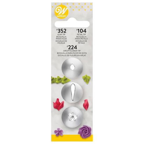 Wilton Spuitmondjes Set #104, #352, #224, Hobby en Vrije tijd, Taarten en Cupcakes maken, Nieuw, Verzenden
