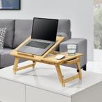 [en.casa] Bamboe laptoptafel bedtafel tot 55x35x20-28 cm, Nieuw, Verzenden
