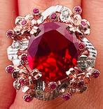 Zonder Minimumprijs - Ring - 9 kt. Roségoud, Zilver Robijn -, Nieuw
