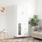 vidaXL buffetkast 69,5x34x180 cm bewerkt hout wit, Huis en Inrichting, Kasten | Buffetkasten, Verzenden, Nieuw, 50 tot 100 cm