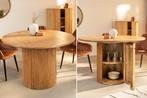 Ronde eettafel TRES CHIC 120cm bruin mangohout massief hout, Ophalen of Verzenden, Nieuw