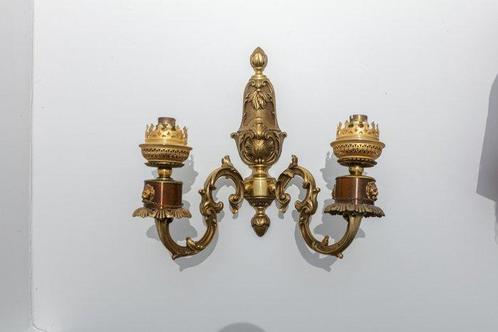 Wandkandelaar (2) - Verguld messing, Antiek en Kunst, Curiosa en Brocante